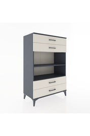 Hyperion Dolap 2 Raflı 4 Çekmeceli 88x44x134 Antrasit-Aytaşı
