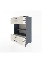 Hyperion Dolap 2 Raflı 4 Çekmeceli 88x44x134 Antrasit-Aytaşı