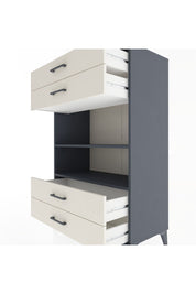 Hyperion Dolap 2 Raflı 4 Çekmeceli 88x44x134 Antrasit-Aytaşı