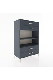 Hyperion Dolap 2 Raflı 4 Çekmeceli 88x44x134 Antrasit-Antrasit