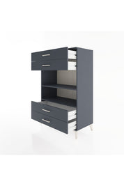 Hyperion Dolap 2 Raflı 4 Çekmeceli 88x44x134 Antrasit-Antrasit