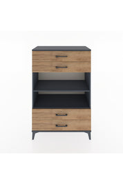 Hyperion Dolap 2 Raflı 4 Çekmeceli 88x44x134 Antrasit-Çam