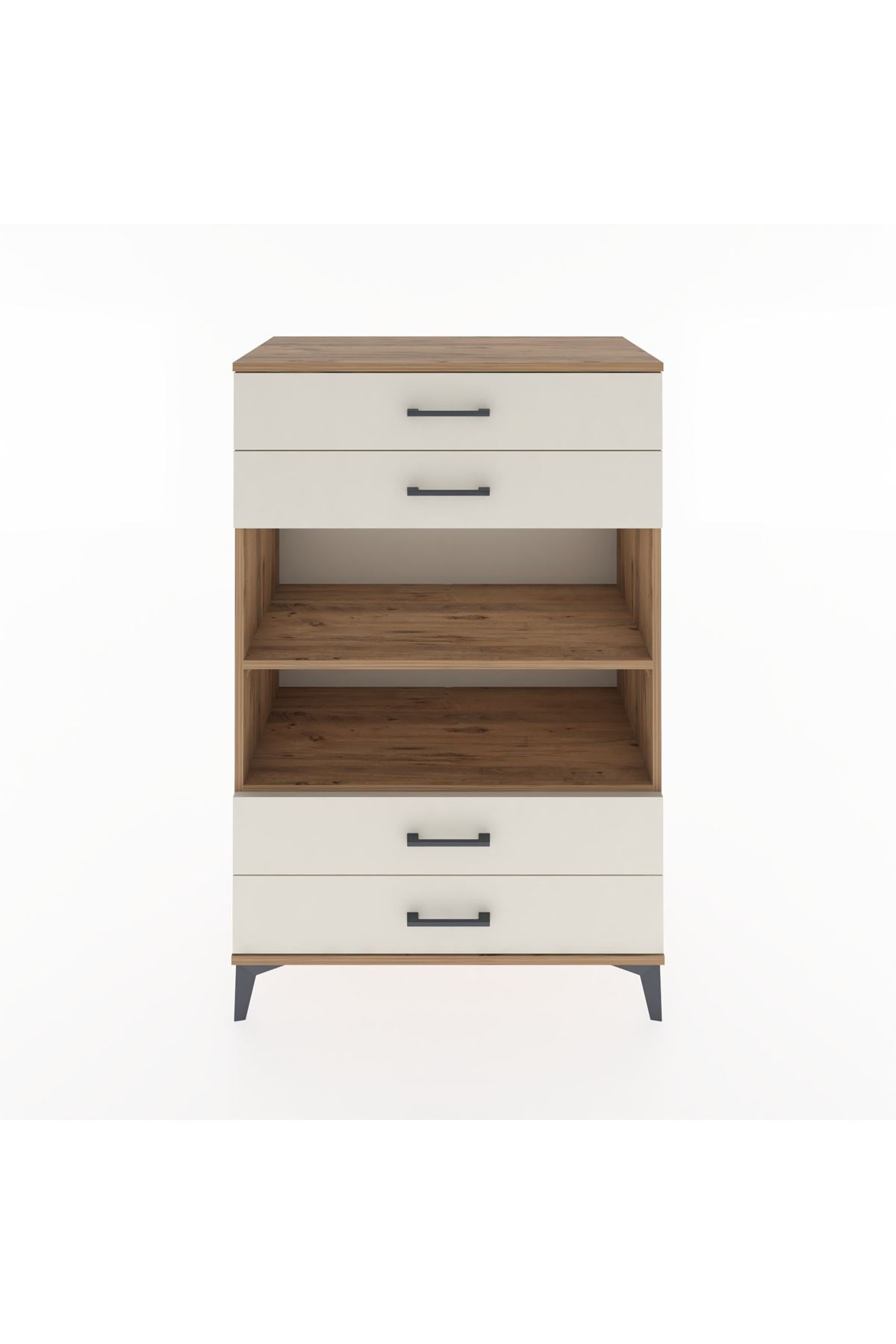 Hyperion Dolap 2 Raflı 4 Çekmeceli 88x44x134 Çam-Aytaşı