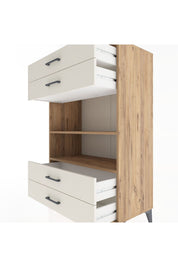 Hyperion Dolap 2 Raflı 4 Çekmeceli 88x44x134 Çam-Aytaşı