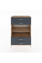Hyperion Dolap 2 Raflı 4 Çekmeceli 88x44x134 Çam-Antrasit