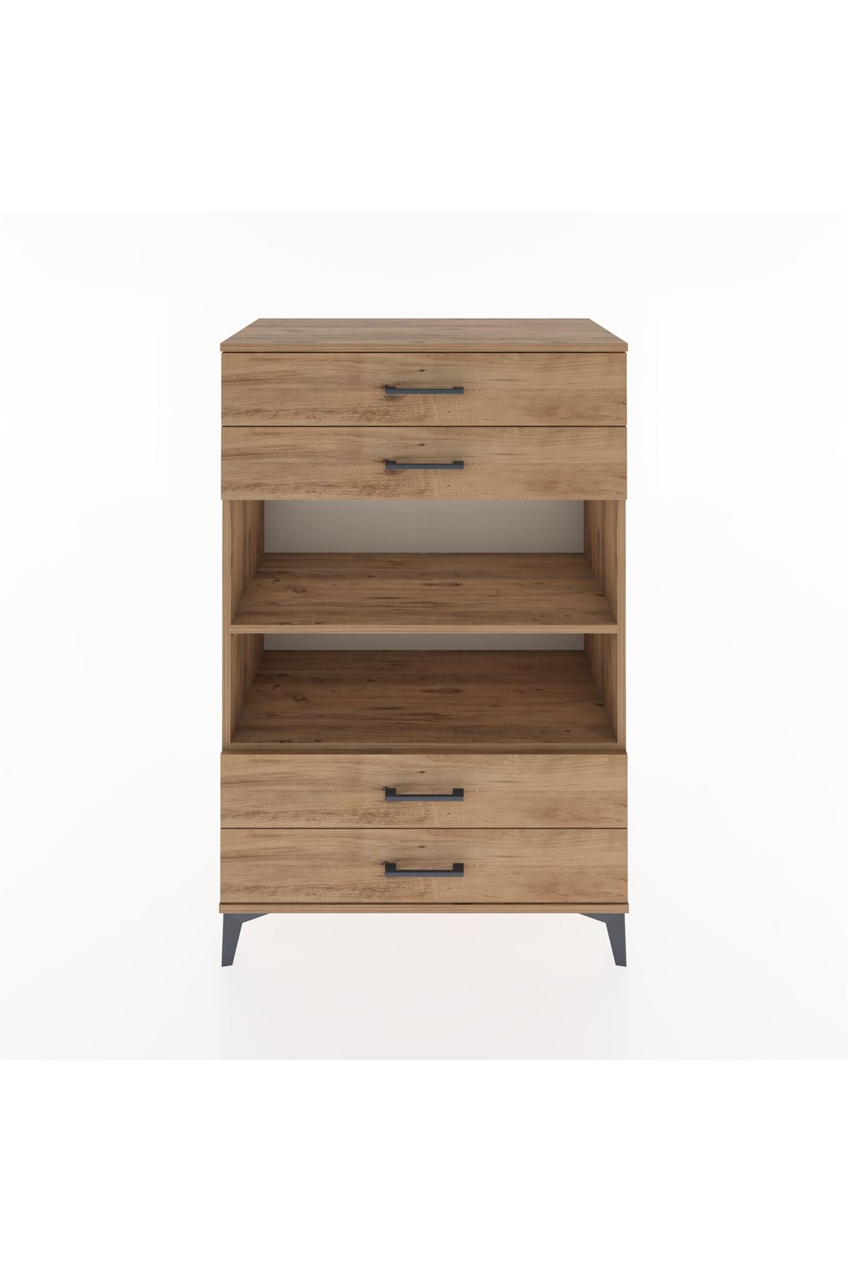 Hyperion Dolap 2 Raflı 4 Çekmeceli 88x44x134 Çam-Çam