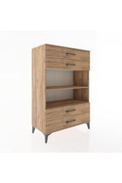 Hyperion Dolap 2 Raflı 4 Çekmeceli 88x44x134 Çam-Çam