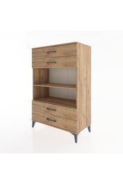 Hyperion Dolap 2 Raflı 4 Çekmeceli 88x44x134 Çam-Çam