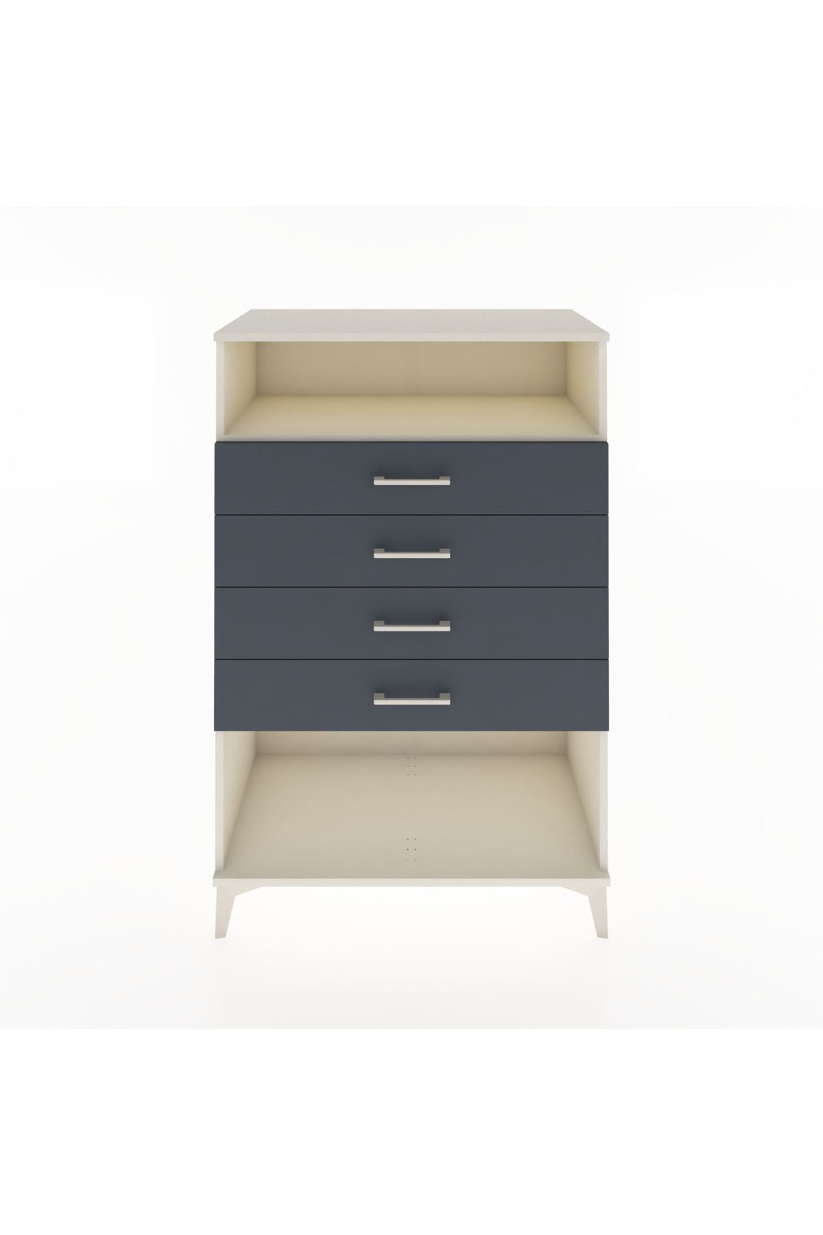Hyperion Dolap Tek Raflı 4 Çekmeceli 88x44x134 Aytaşı-Antrasit