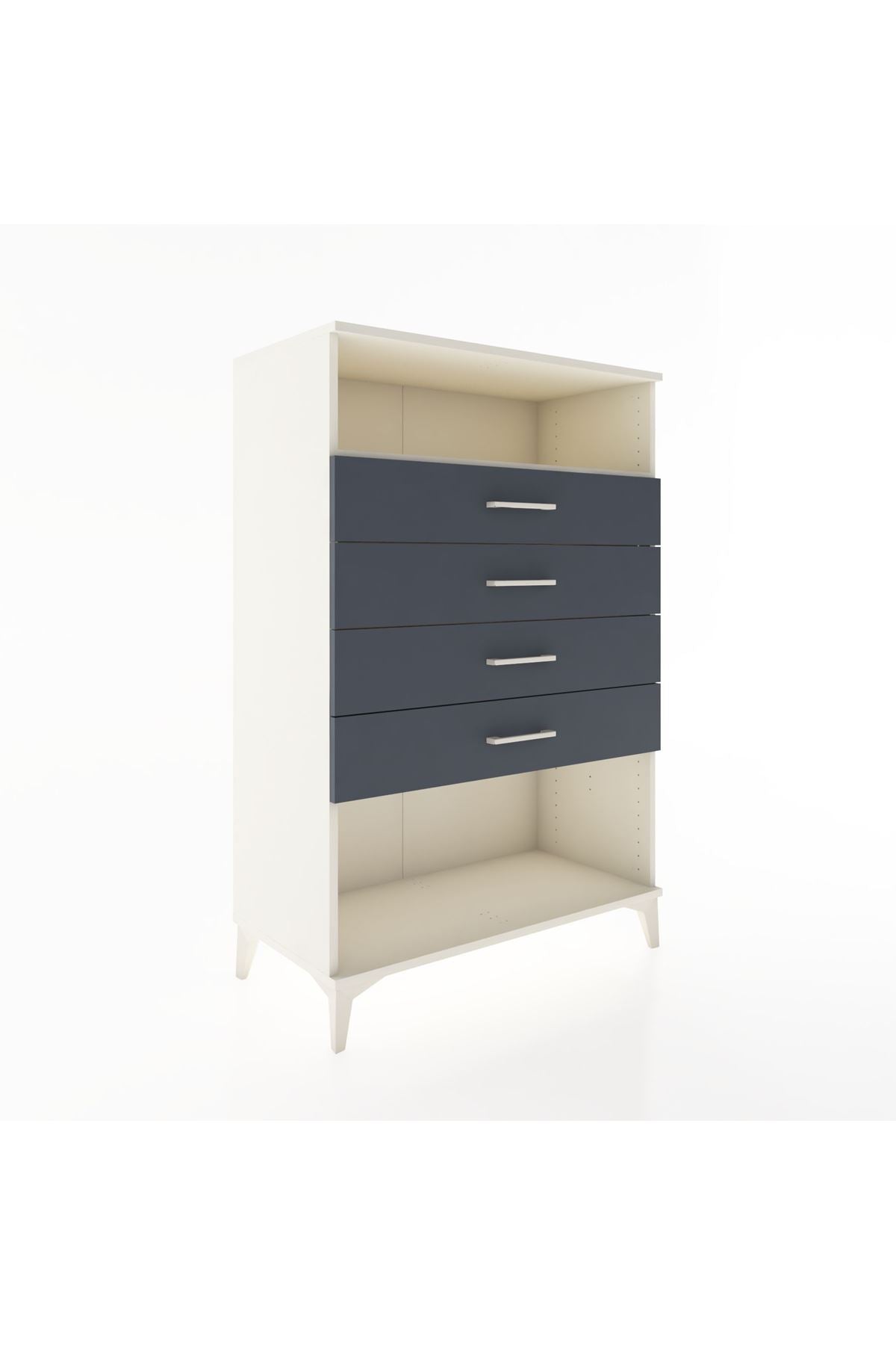 Hyperion Dolap Tek Raflı 4 Çekmeceli 88x44x134 Aytaşı-Antrasit