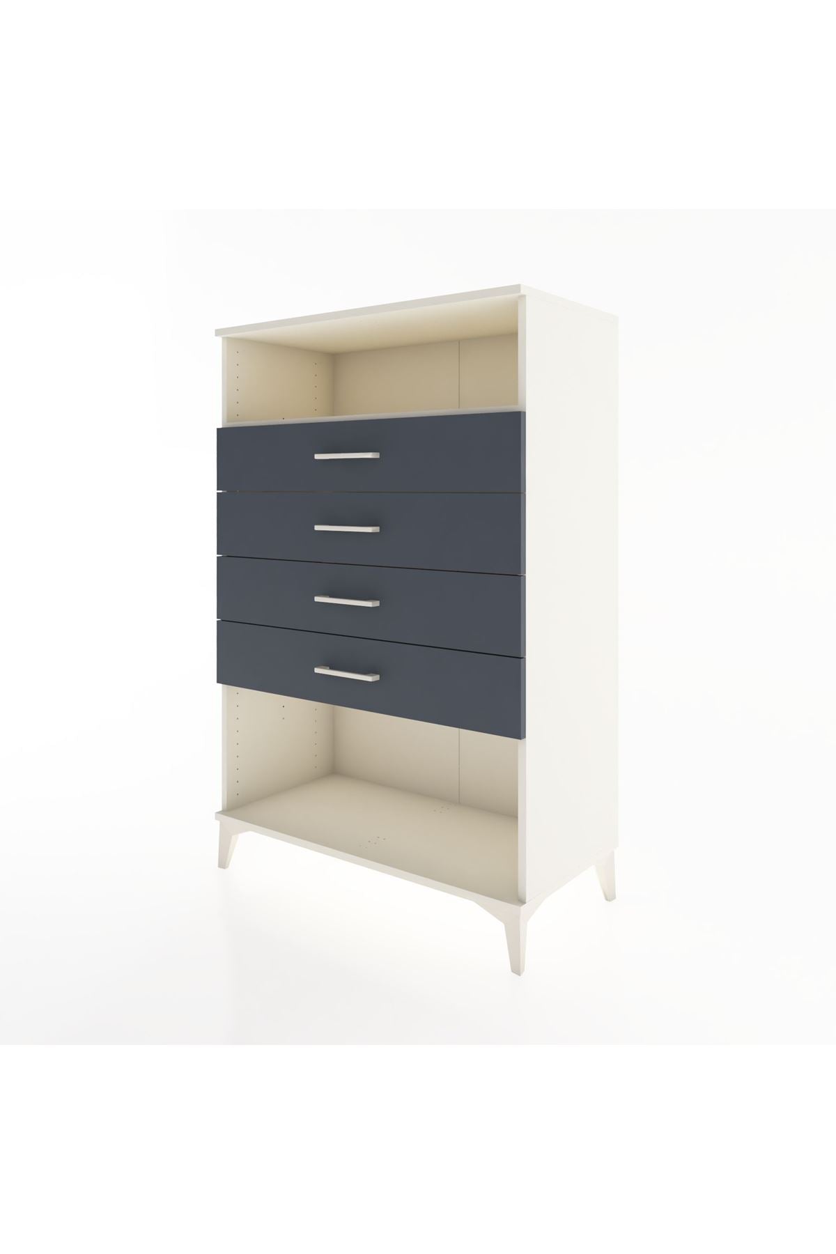 Hyperion Dolap Tek Raflı 4 Çekmeceli 88x44x134 Aytaşı-Antrasit