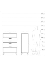 Hyperion Dolap Tek Raflı 4 Çekmeceli 88x44x134 Aytaşı-Antrasit