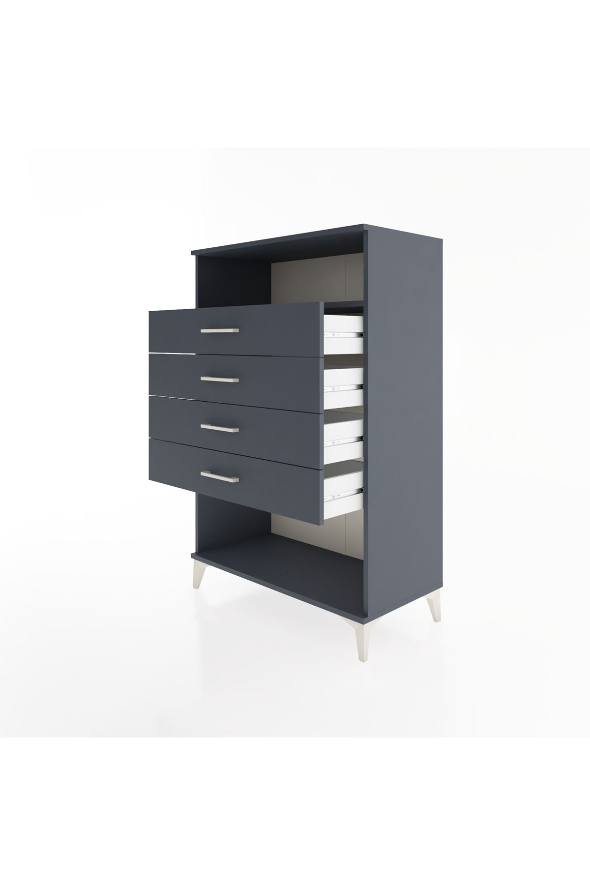 Hyperion Dolap Tek Raflı 4 Çekmeceli 88x44x134 - S51M132V5B