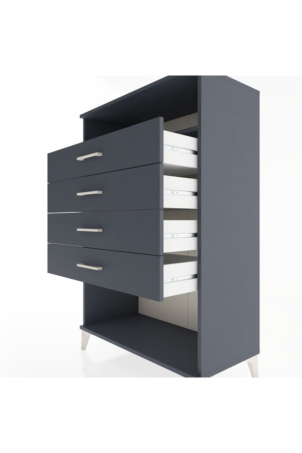 Hyperion Dolap Tek Raflı 4 Çekmeceli 88x44x134 - S51M132V5B