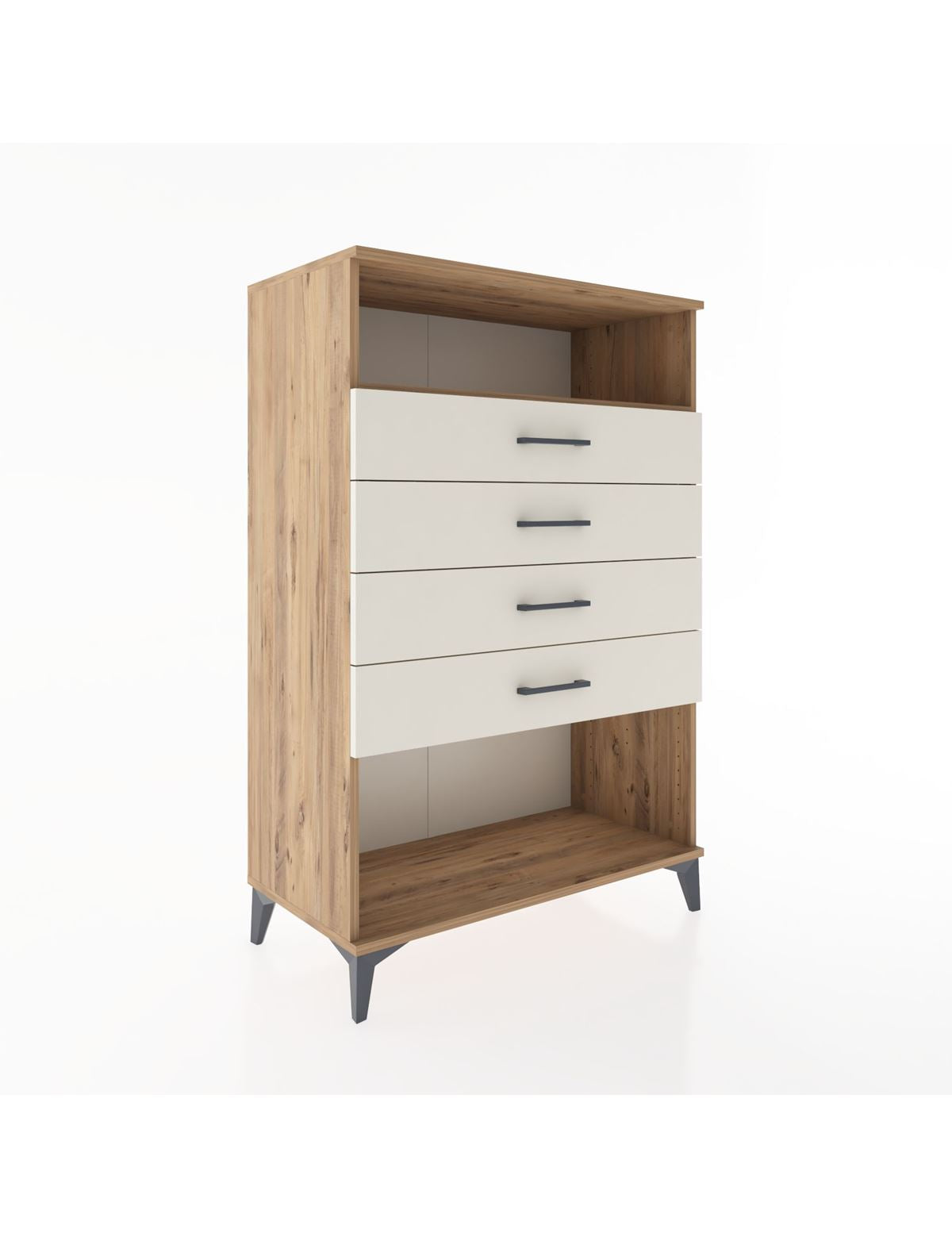 Hyperion Dolap Tek Raflı 4 Çekmeceli 88x44x134 - S51M132V7B