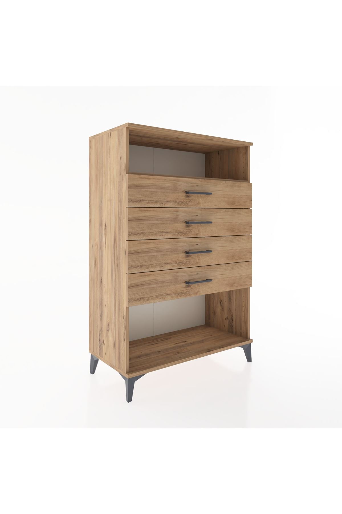 Hyperion Dolap Tek Raflı 4 Çekmeceli 88x44x134 - S51M132V9B