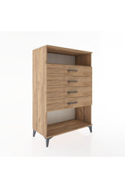 Hyperion Dolap Tek Raflı 4 Çekmeceli 88x44x134 - S51M132V9B