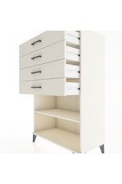 Hyperion Dolap Tek Raflı 4 Çekmeceli 88x44x134 - S51M133V1B