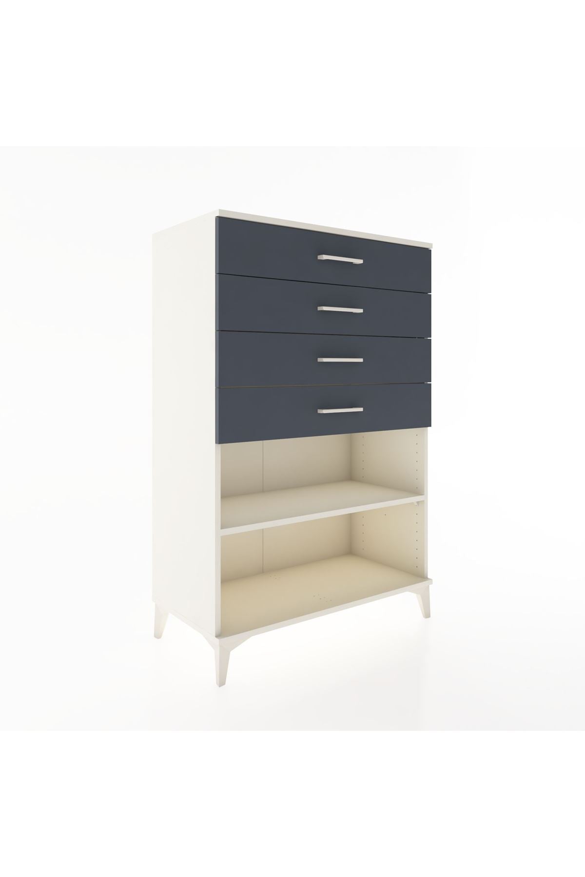 Hyperion Dolap Tek Raflı 4 Çekmeceli 88x44x134 Aytaşı-Antrasit