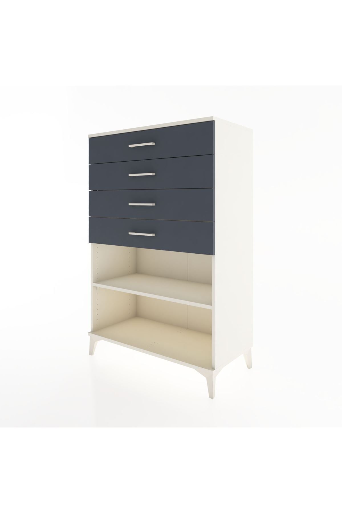 Hyperion Dolap Tek Raflı 4 Çekmeceli 88x44x134 Aytaşı-Antrasit