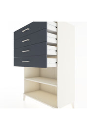 Hyperion Dolap Tek Raflı 4 Çekmeceli 88x44x134 Aytaşı-Antrasit