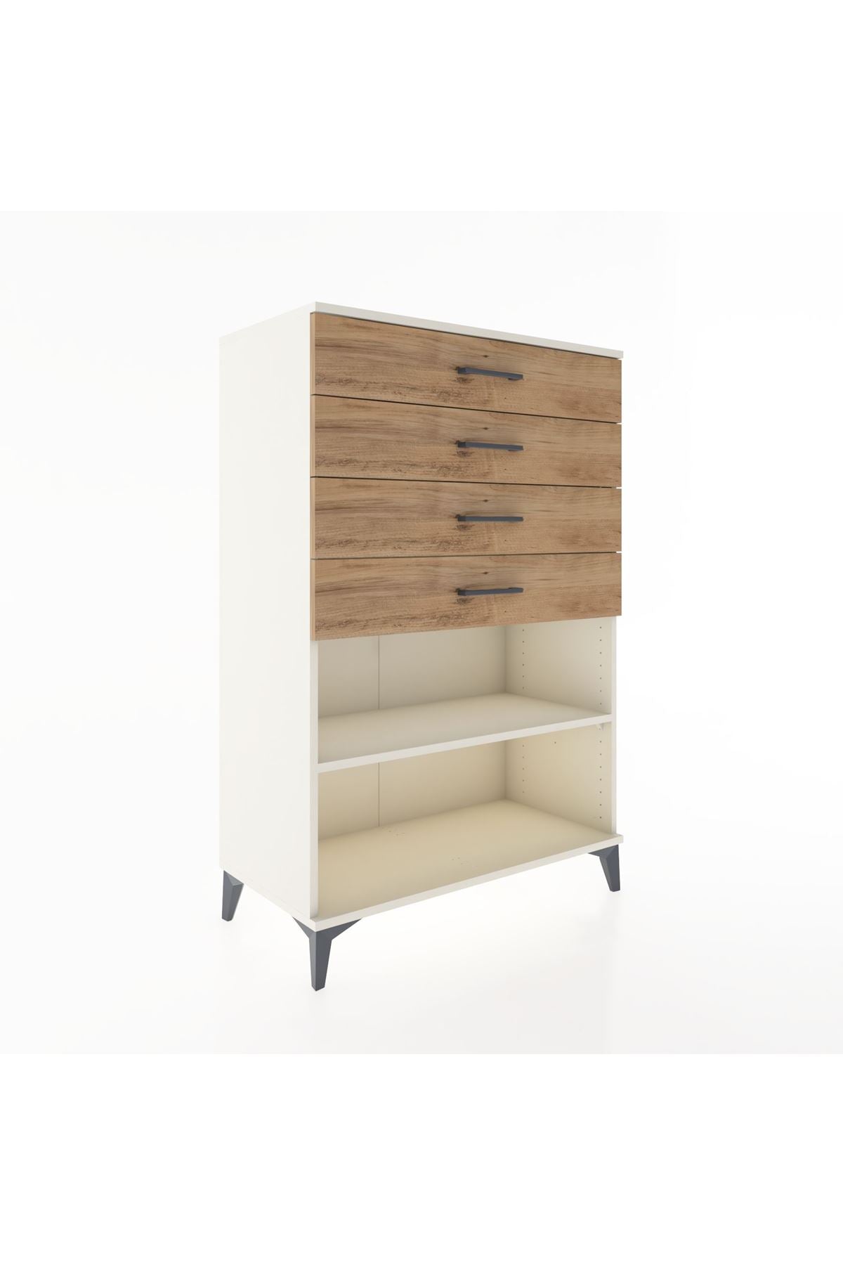 Hyperion Dolap Tek Raflı 4 Çekmeceli 88x44x134 - S51M133V3B