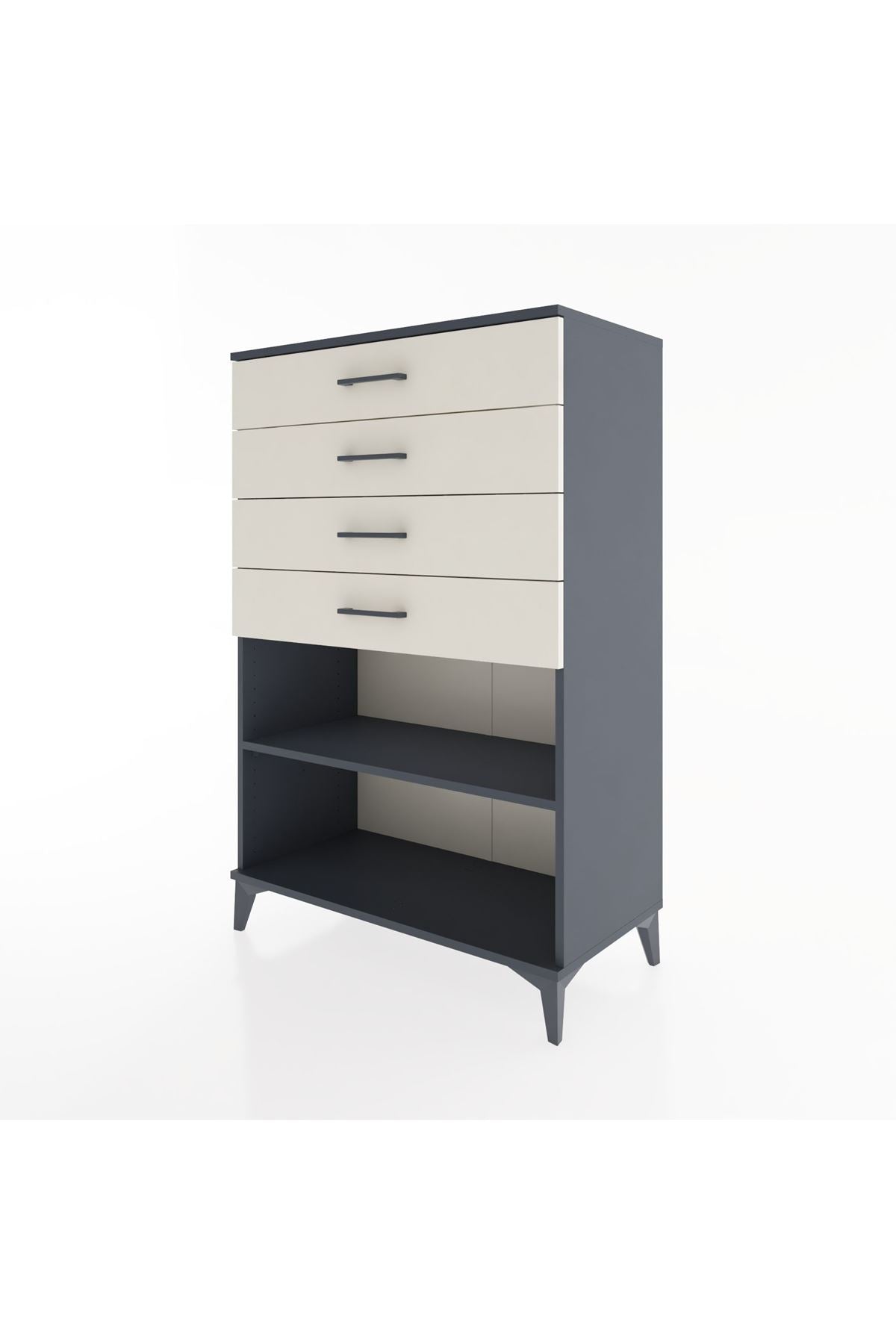 Hyperion Dolap Tek Raflı 4 Çekmeceli 88x44x134 - S51M133V4B