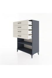 Hyperion Dolap Tek Raflı 4 Çekmeceli 88x44x134 - S51M133V4B
