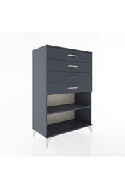 Hyperion Dolap Tek Raflı 4 Çekmeceli 88x44x134 Antrasit-Antrasit