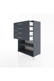 Hyperion Dolap Tek Raflı 4 Çekmeceli 88x44x134 Antrasit-Antrasit