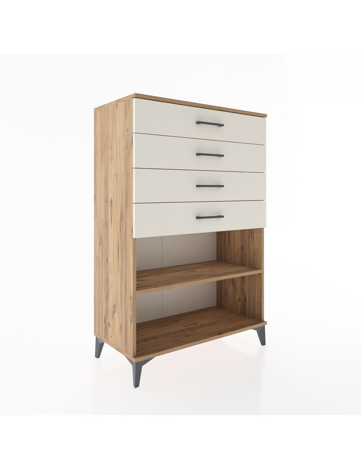 Hyperion Dolap Tek Raflı 4 Çekmeceli 88x44x134 - S51M133V7B