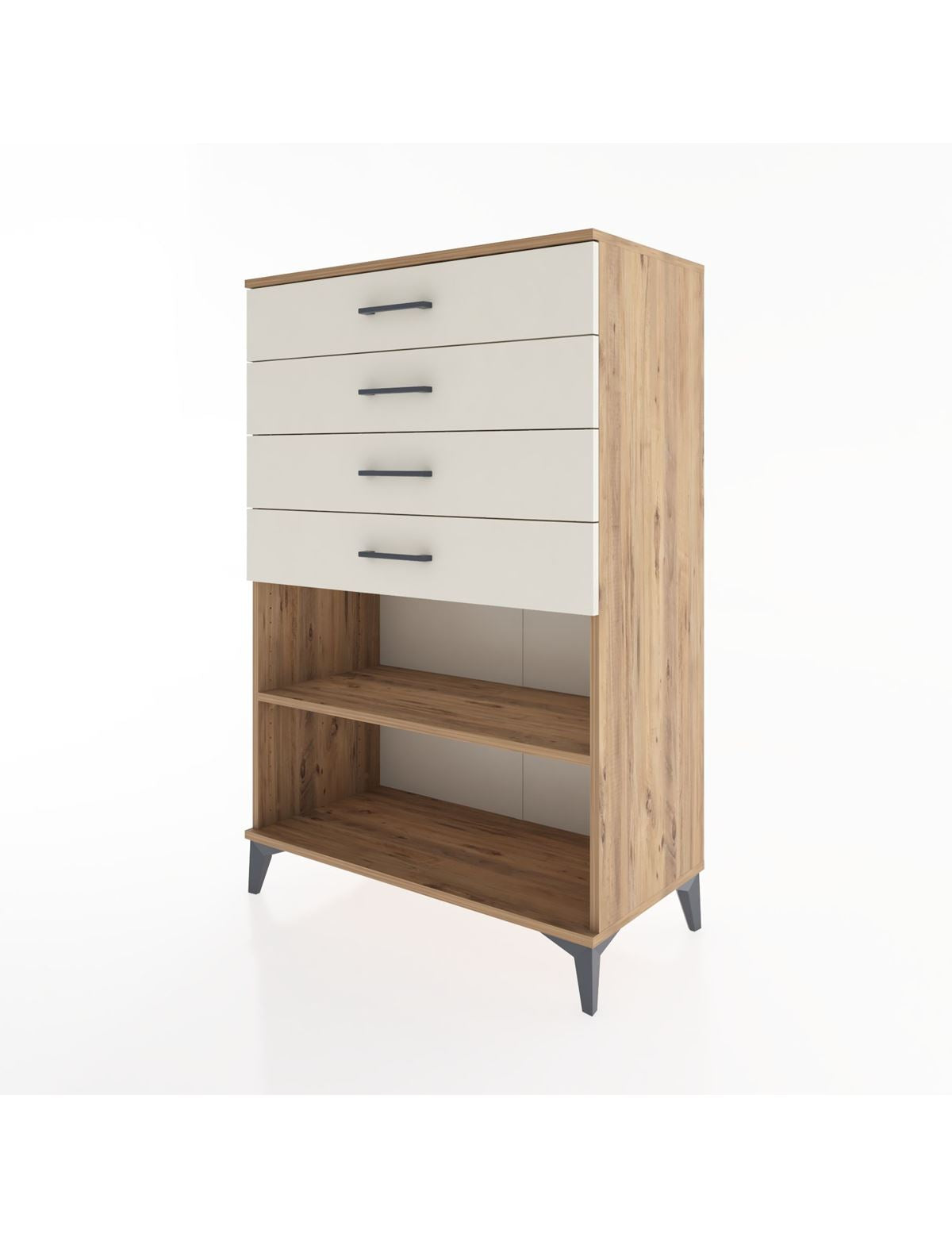 Hyperion Dolap Tek Raflı 4 Çekmeceli 88x44x134 - S51M133V7B