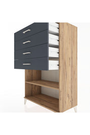 Hyperion Dolap Tek Raflı 4 Çekmeceli 88x44x134 - S51M133V8B