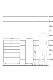 Hyperion Dolap Tek Raflı 4 Çekmeceli 88x44x134 - S51M133V7B