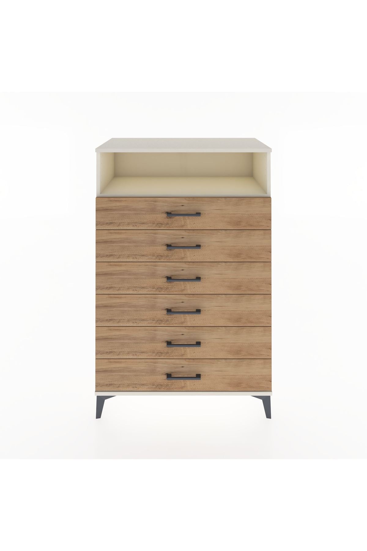 Hyperion Dolap Tek Raflı 6 Çekmeceli 88x44x134 - S51M134V3B