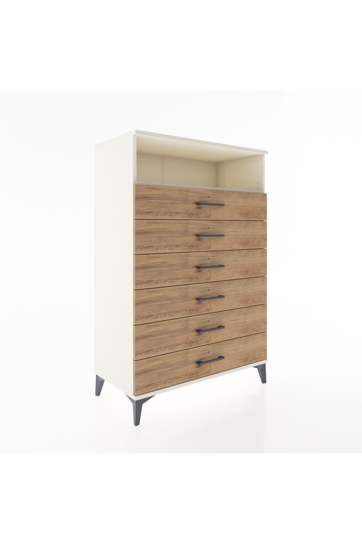 Hyperion Dolap Tek Raflı 6 Çekmeceli 88x44x134 - S51M134V3B