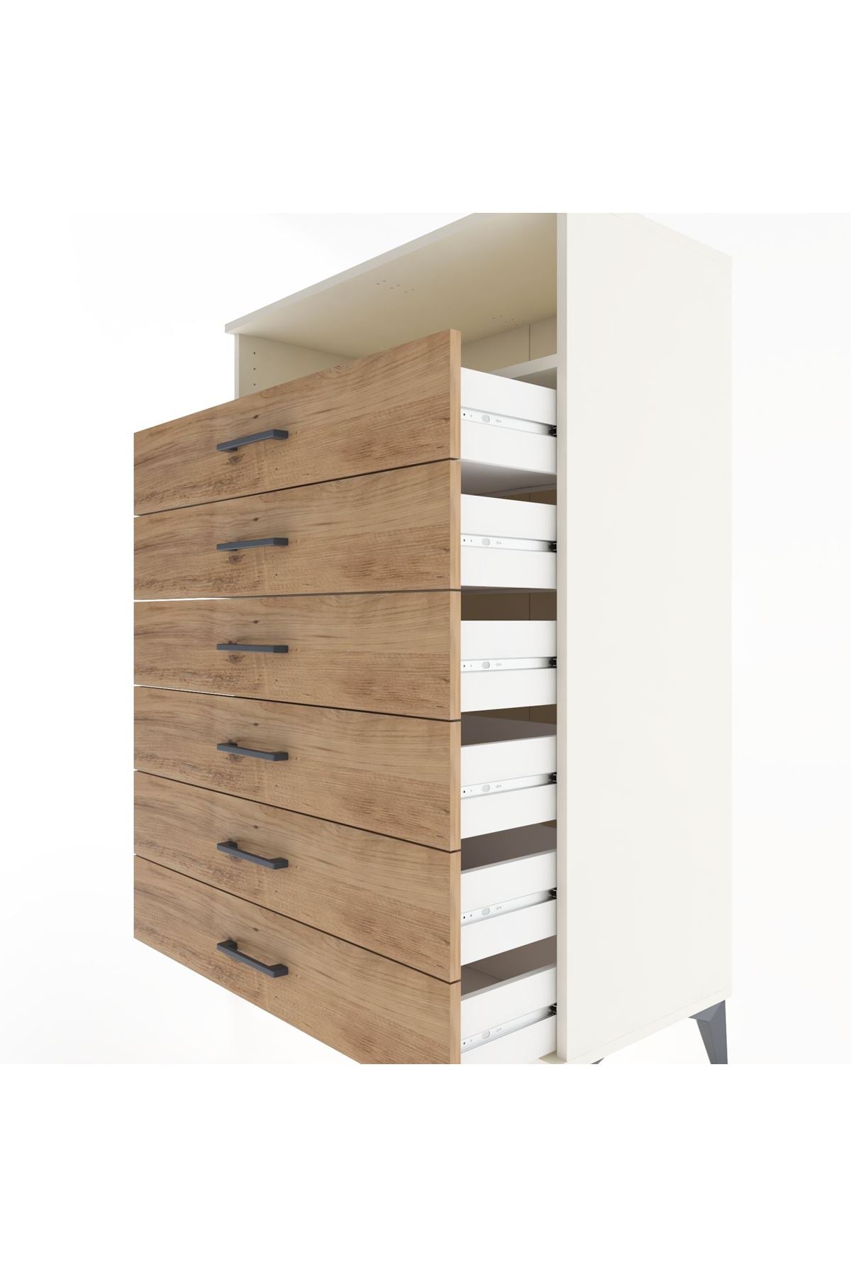 Hyperion Dolap Tek Raflı 6 Çekmeceli 88x44x134 - S51M134V3B