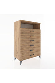 Hyperion Dolap Tek Raflı 6 Çekmeceli 88x44x134 - S51M134V9B