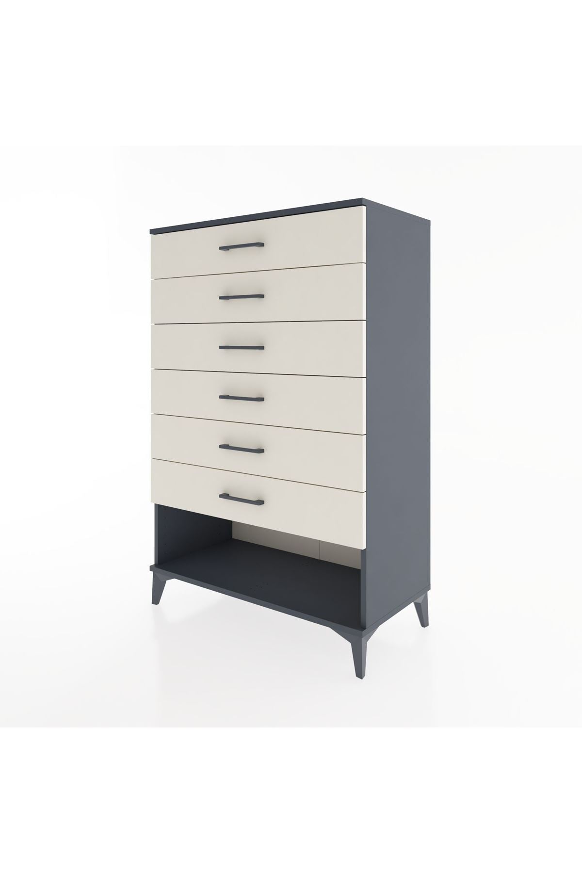 Hyperion Dolap 6 Çekmeceli 88x44x134 Antrasit-Aytaşı