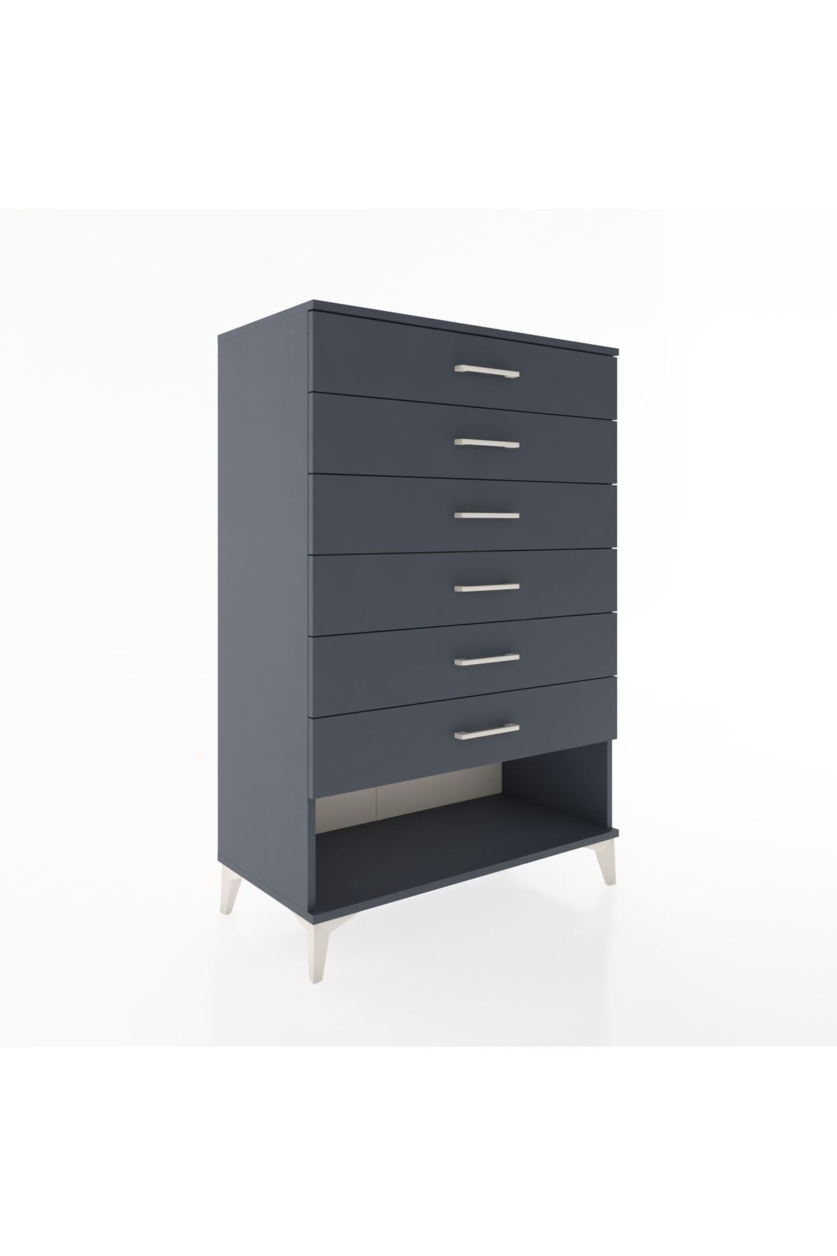 Hyperion Dolap 6 Çekmeceli 88x44x134 Antrasit-Antrasit