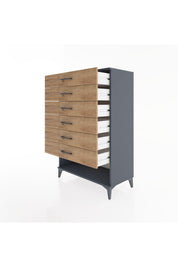 Hyperion Dolap 6 Çekmeceli 88x44x134 Antrasit-Çam