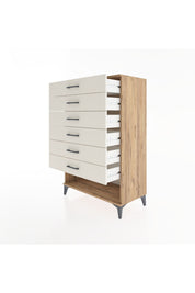 Hyperion Dolap 6 Çekmeceli 88x44x134 Çam-Aytaşı