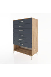 Hyperion Dolap 6 Çekmeceli 88x44x134 Çam-Antrasit