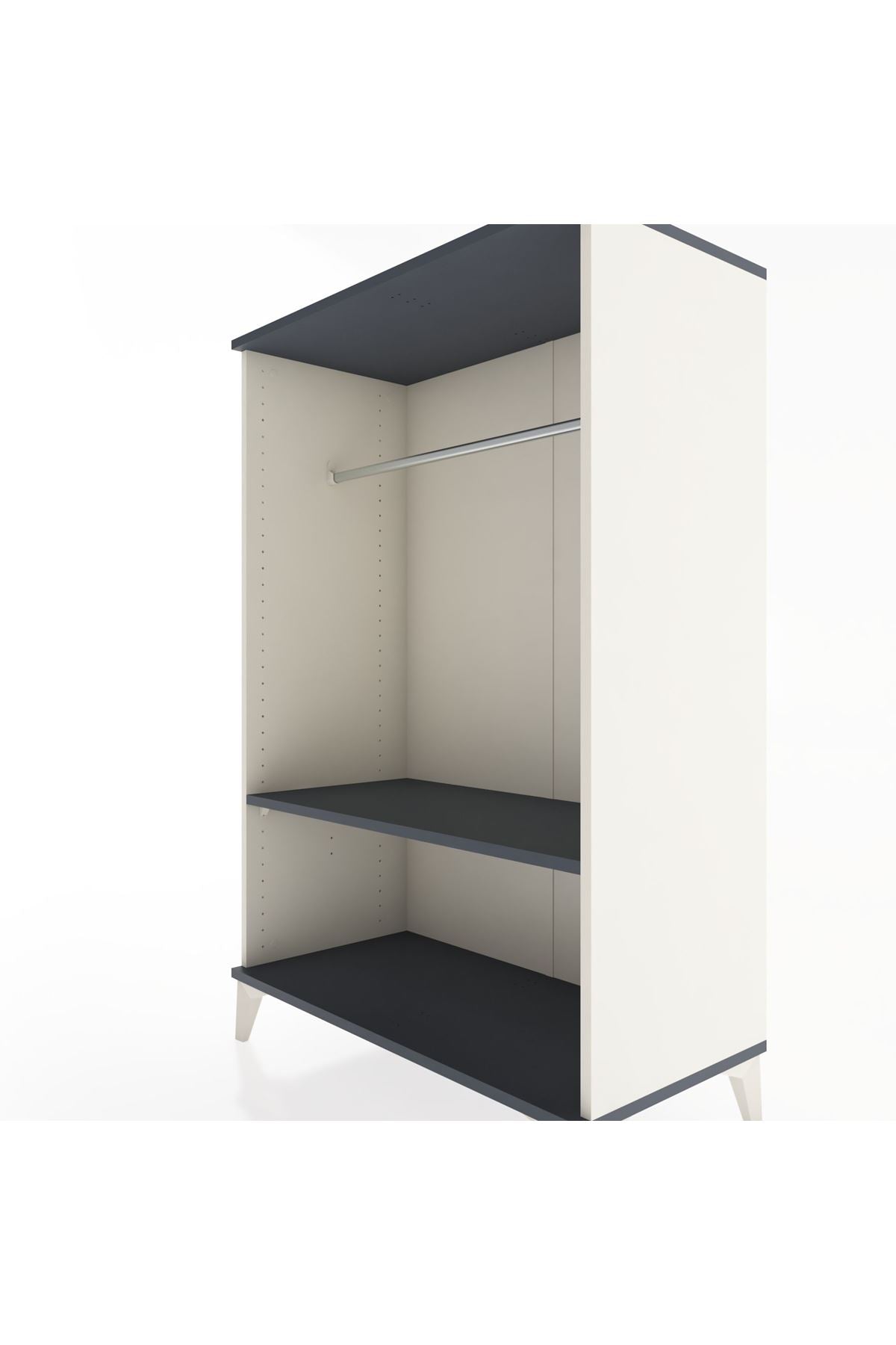 Hyperion Dolap Tek Raflı Tek Askılı 88x44x134 Aytaşı-Antrasit