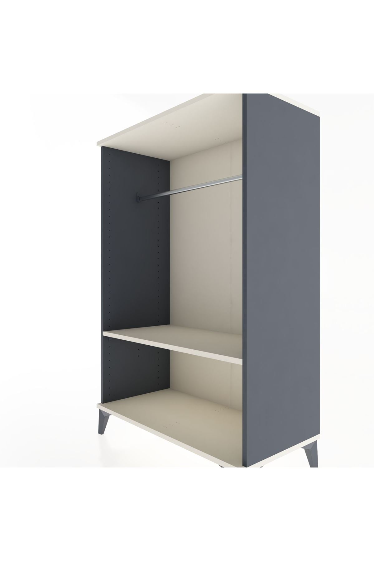 Hyperion Dolap Tek Raflı Tek Askılı 88x44x134 Antrasit-Aytaşı