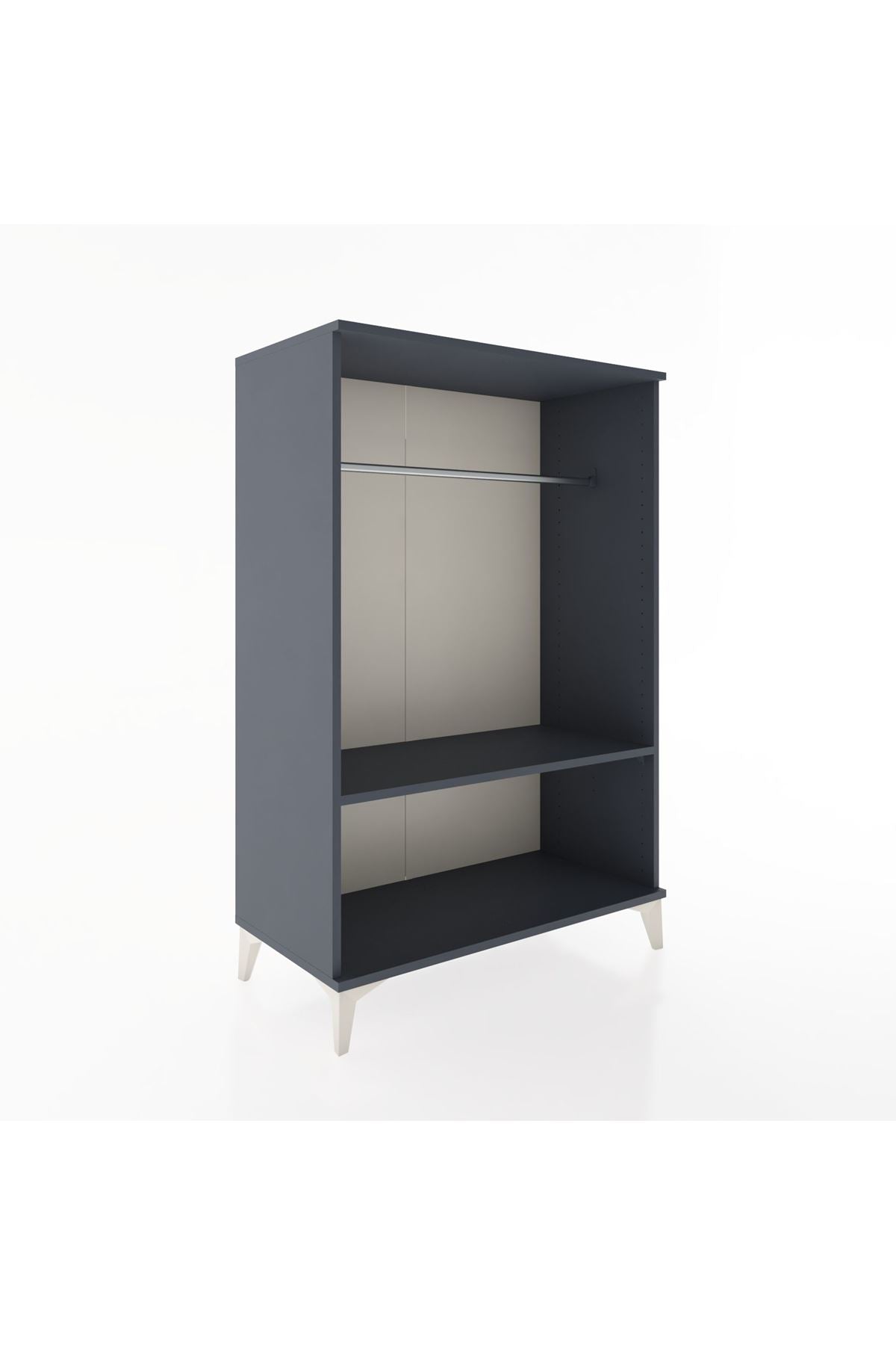 Hyperion Dolap Tek Raflı Tek Askılı 88x44x134 Antrasit-Antrasit