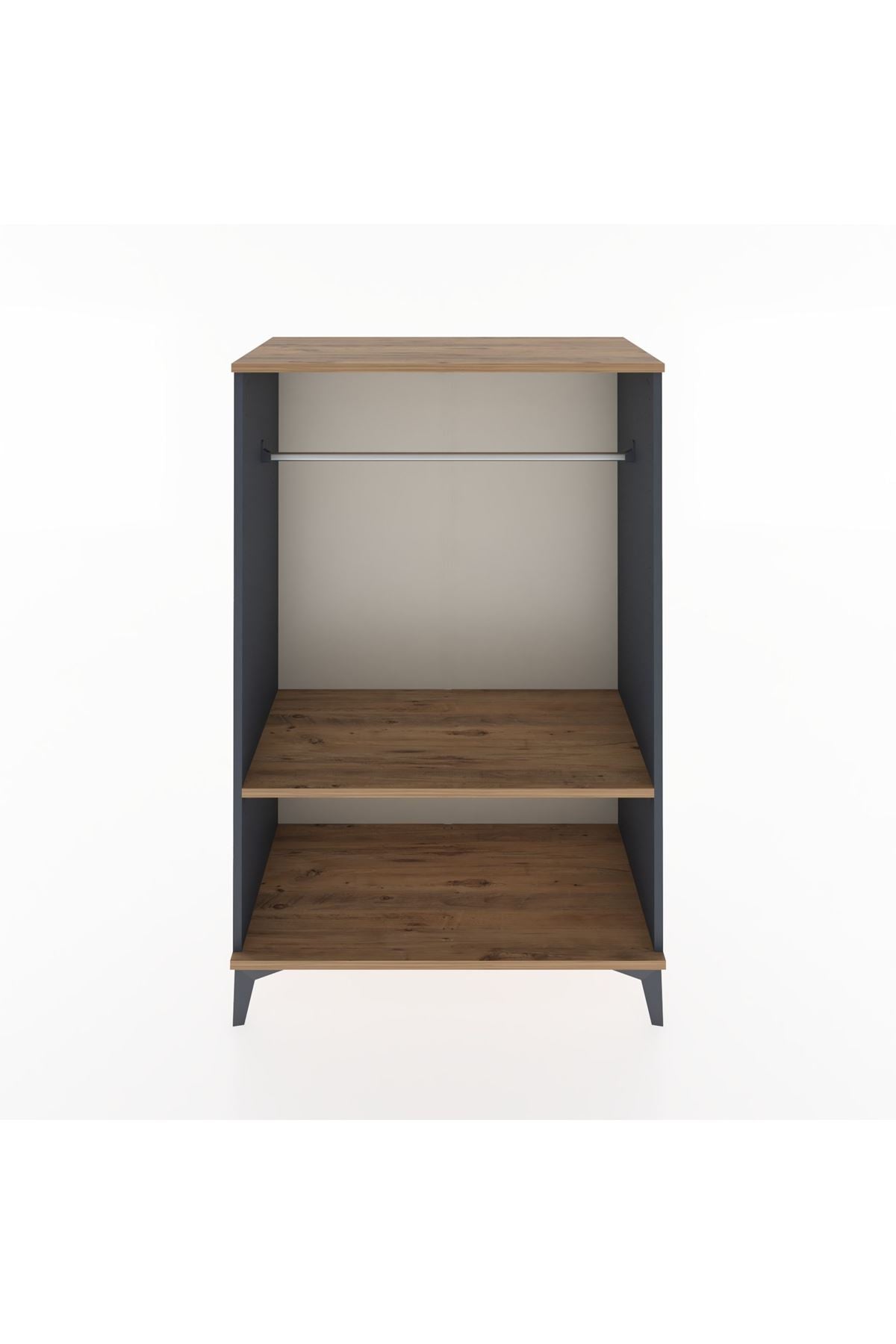 Hyperion Dolap Tek Raflı Tek Askılı 88x44x134 Antrasit-Çam