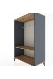 Hyperion Dolap Tek Raflı Tek Askılı 88x44x134 Antrasit-Çam