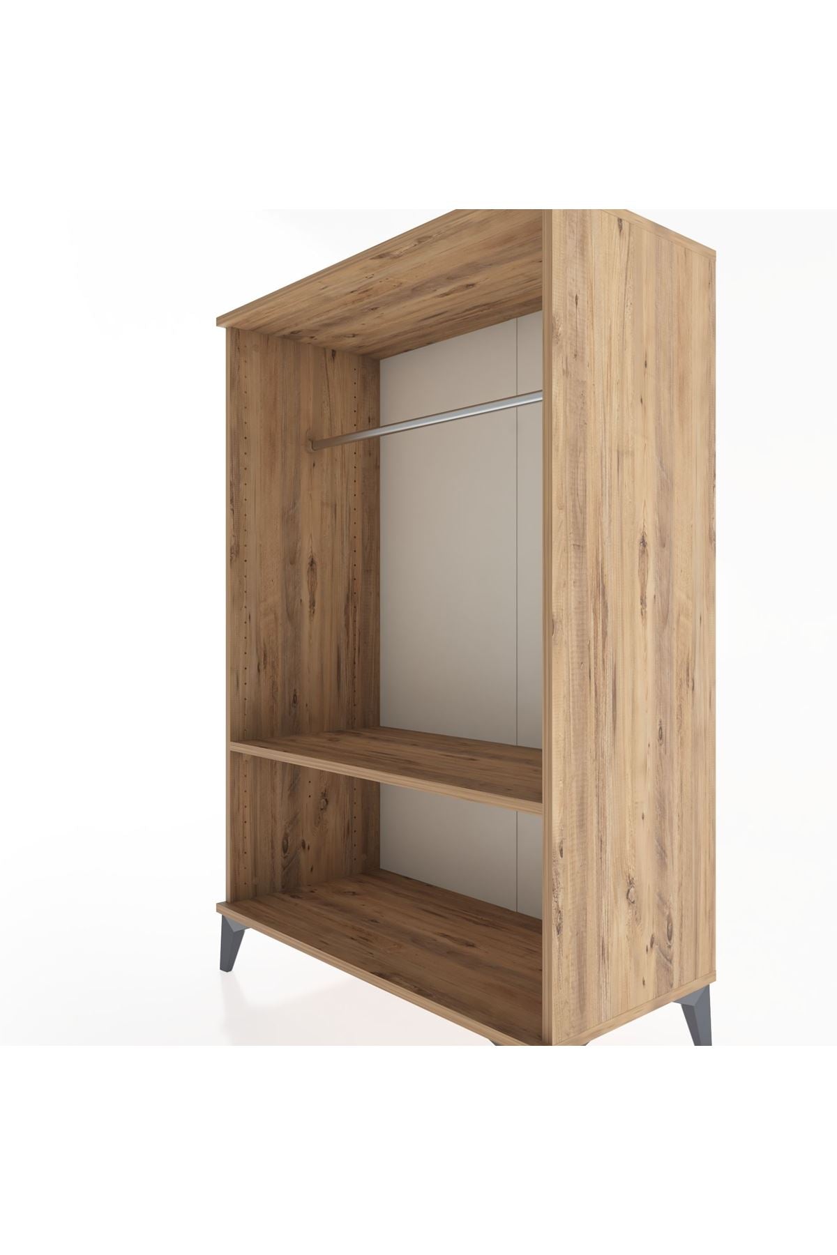 Hyperion Dolap Tek Raflı Tek Askılı 88x44x134 Çam-Çam