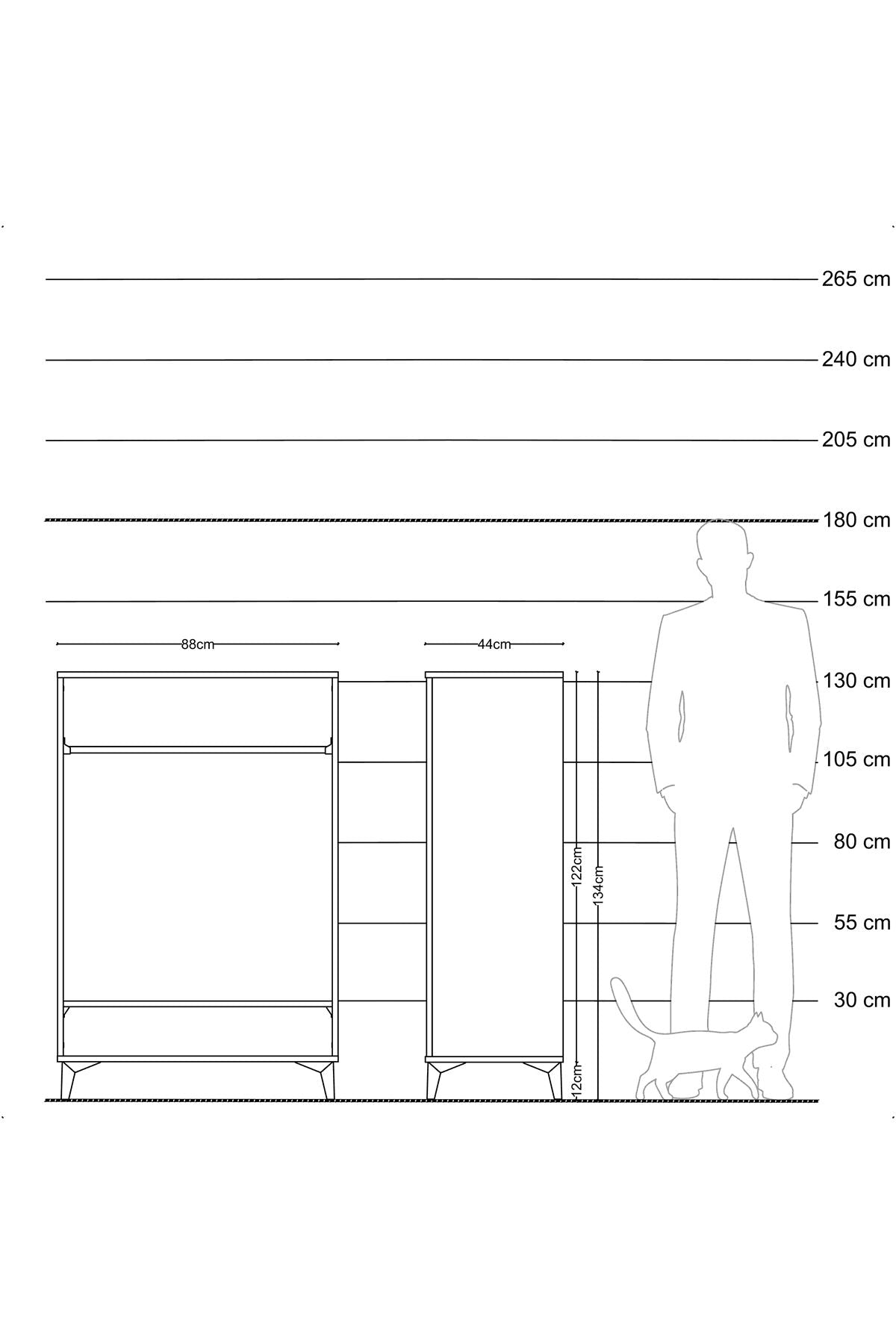 Hyperion Dolap Tek Raflı Tek Askılı 88x44x134 - S51M138V1B